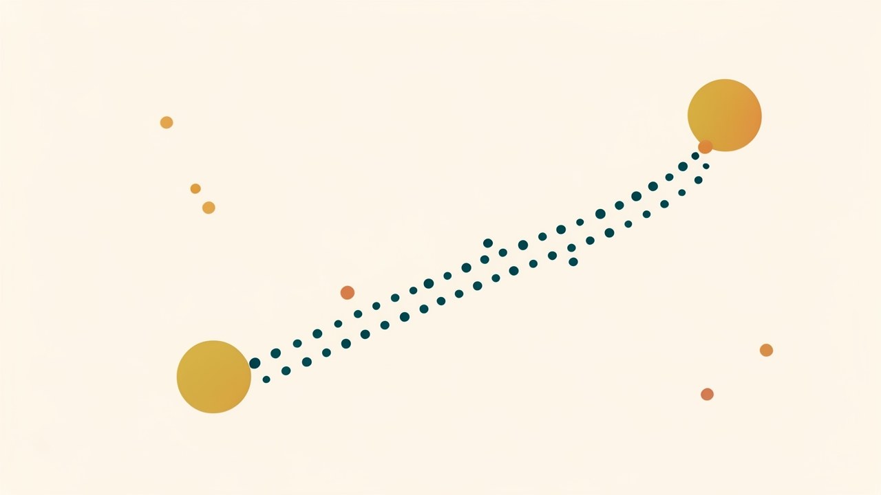 A stylized roadmap illustration on a warm off-white background, with a dotted path leading to a circular milestone marker, symbolizing a clear financial decision path.
